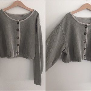 Vintage Cotton Long sleeve Crop Top S/M